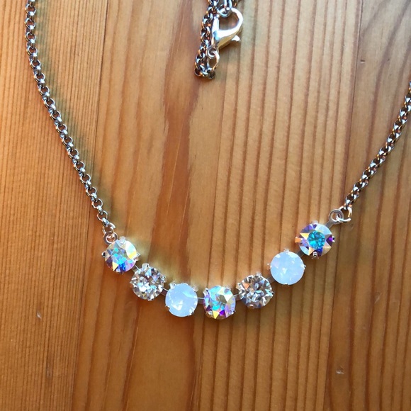 White Opal + AB Crystal Necklace - Picture 8 of 15